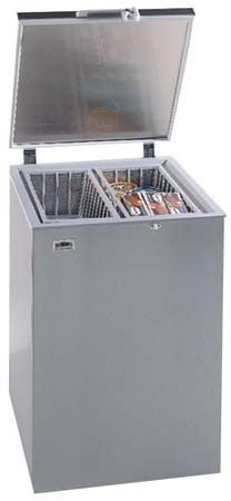 Summit SCF-401SS, 3.6 cu. ft. Capacity, Commercial Chest Freezer in Stainless Steel, Commercially approved, Manual defrost, Basket included, Adjustable thermostat, Rollers (SCF401SS SCF401-SS SCF401)