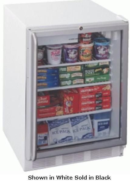 Summit SCFF55BGL Counter-Depth Upright Freezer with Adjustable Thermostat, Lock, Glass Door, Stainless Steel Handle and For Commercial Use, 5.0 Cu. Ft. Capacity, Black Body Color, Glass Door Color, Reversible Door Swing, Full Length Stainless Steel Handle, Frost-Free Defrost Type (SCFF 55BGL SCFF-55BGL)