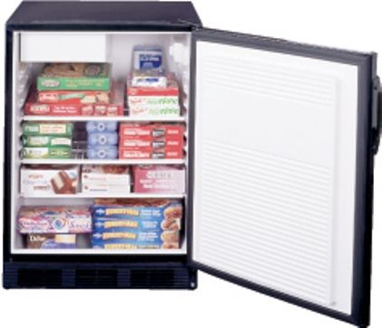 Summit SCFF55LBLMEDADA Auto-Defrost Freezer for Vaccine and Medical Storage with Front Lock and NSF-7 Rating, 5 CF Capacity, Automatic  Defrost, Black Finish, Reversible Door swing, Front Mounted Lock Type, Flat door liner, 4 large level legs, CalCode compliant, 115 Volts/ 60 Hz (SCFF55-LBLMEDADA SCFF55 LBLMEDADA)