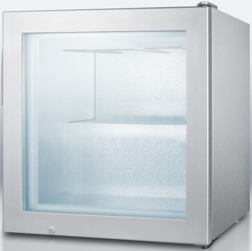 Summit SCFU386CSSVK Compact Commercial Vodka Chiller with Self-closing Glass Door, Stainless Steel Wrapped Cabinet, 2.0 cu.ft. Capacity, RHD Right Hand Door Swing, Ceiling rack, Factory installed lock, 5F Operation, Self-closing door, Switchable LED light illuminates whole interior, Removable shelves, Two additional wire shelves included (SC-FU386CSSVK SCF-U386CSSVK SCFU-386CSSVK SCFU386CSS SCFU386)