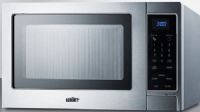 Summit SCM853 Stainless Steel Microwave Oven with Digital Touch Controls, 0.9 cu.ft. Capacity, 900 Watts, Polished stainless steel interior, Multiple power levels, Glass turntable, Included with unit for optimum rotation, End of cycle buzzer, Digital clock display of time, Specialized Cooking Buttons, 12 amps, 115 V AC/60 Hz, 11" H x 18.88" W x 14.25" D (SCM-853 SCM 853 SC-M853) 