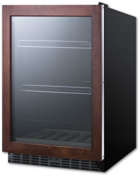 Summit SCR2466PNR Built-In Undercounter Beverage Refrigerator With Glass Door With Panel-Ready Frame, Digital Controls, And Black Cabinet; Built-In capable, front-breathing design lets you make the best use of space by installing your appliance under the counter; Glass door, double pane tempered glass offers a full view of your stored items; Panel-ready door trim, door frame can be customized with a custom overlay panel; UPC 761101056272 (SUMMITSCR2466PNR SUMMIT SCR2466PNR SUMMIT-SCR2466PNR)