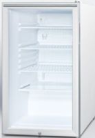 Summit SCR450L7HHADA ADA Compliant Commercially Listed 20" Wide Glass Door All-refrigerator for Freestanding Use, Auto Defrost with Factory Installed Lock and Professional Horizontal Handle, White Cabinet, 4.1 cu.ft. capacity, RHD Right Hand Door Swing, Hospital grade cord with 'green dot' plug, Adjustable shelves (SCR-450L7HHADA SCR 450L7HHADA SCR450L7HH SCR450L7 SCR450L SCR450) 