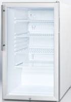 Summit SCR450L7HVADA ADA Compliant Commercially Listed 20" Wide Glass Door All-refrigerator for Freestanding Use, Auto Defrost with Factory Installed Lock and Professional Vertical Handle, White Cabinet, 4.1 cu.ft. capacity, RHD Right Hand Door Swing, Adjustable shelves, Adjustable thermostat, 2 Level Legs (SCR-450L7HVADA SCR 450L7HVADA SCR450L7HV SCR450L7 SCR450L SCR450) 