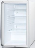 Summit SCR450L7SHADA ADA Compliant Commercially Listed 20" Wide Glass Door All-refrigerator for Freestanding Use, Auto Defrost with Factory Installed Lock and Professional Full-length Handle, White Cabinet, 4.1 cu.ft. capacity, RHD Right Hand Door Swing, Adjustable shelves, Interior light, Adjustable thermostat, 2 Level Legs (SCR-450L7SHADA SCR 450L7SHADA SCR450L7SH SCR450L7 SCR450L SCR450) 