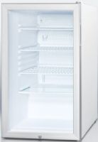 Summit SCR450LBI7ADA Commercially Listed ADA Compliant 20" Wide Glass Door All-refrigerator for Built-in Use, Auto Defrost with Factory Installed Lock, White Cabinet, 4.1 cu.ft. capacity, Reversible door, RHD Right Hand Door Swing, Adjustable shelves, Interior light, Adjustable thermostat, Includes a hospital grade cord with a 'green dot' plug (SCR-450LBI7ADA SCR 450LBI7ADA SCR450LBI7 SCR450LBI SCR450L SCR450) 