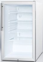 Summit SCR450LBI7HVADA Commercially Listed ADA Compliant 20" Wide Glass Door All-refrigerator for Built-in Use, Auto Defrost with Factory Installed Lock and Professional Thin Handle, White Cabinet, 4.1 cu.ft. capacity, RHD Right Hand Door Swing, Adjustable shelves, Turn the light on and off with a convenient rocker switch (SCR-450LBI7HVADA SCR 450LBI7HVADA SCR450LBI7HV SCR450LBI7 SCR450LBI SCR450L SCR450) 