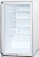 Summit SCR450LBI7SH Commercially Listed 20" Wide Glass Door All-refrigerator for Built-in Use, Auto Defrost with Factory Installed Lock and Professional Full-length Handle, White Cabinet, 4.1 cu.ft. capacity, Reversible door, RHD Right Hand Door Swing, Adjustable shelves, Interior light, Adjustable thermostat, Includes a hospital grade cord with a 'green dot' plug (SCR-450LBI7SH SCR 450LBI7SH SCR450LBI7 SCR450LBI SCR450L SCR450) 