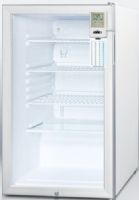 Summit SCR450LBIMEDDT Slim 20" Wide Glass Door All-refrigerator for Built-in Use with Digital Thermostat, High Temperature Alarm and Factory Installed Lock, White Cabinet, 4.1 cu.ft. capacity, RHD Right Hand Door Swing, Automatic defrost, Internal fan with gel packs, Hospital grade cord with 'green dot' plug (SCR-450LBIMEDDT SCR 450LBIMEDDT SCR450LBIMED SCR450LBI SCR450L SCR450) 