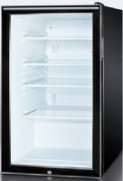 Summit SCR500BL7HHADA Commercially Listed ADA Compliant 20" Wide Glass Door All-refrigerator for Freestanding Use with Auto Defrost, Factory Installed Lock and Horizontal Handle, Black Cabinet, 4.1 cu.ft. capacity, Reversible Door, RHD Right Hand Door Swing, Adjustable glass shelves, Adjustable thermostat (SCR-500BL7HHADA SCR 500BL7HHADA SCR500BL7HH SCR500BL7 SCR500BL SCR500B SCR500) 