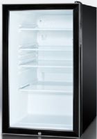 Summit SCR500BLBI7ADA Commercially Listed ADA Compliant 20" Wide Glass Door All-refrigerator for Built-in Use with Auto Defrost and Factory Installed Lock, Black Cabinet, 4.1 cu.ft. capacity, Reversible Door, RHD Right Hand Door Swing, Adjustable glass shelves, Interior light on and off with a convenient rocker switch (SCR-500BLBI7ADA SCR 500BLBI7ADA SCR500BLBI7 SCR500BLBI SCR500BL SCR500B SCR500) 