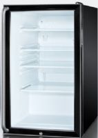 Summit SCR500BLBI7SHADA Commercially Listed ADA Compliant 20" Wide Glass Door All-refrigerator for Built-in Use with Auto Defrost, Factory Installed Lock and 16" Long Towel Bar Handle, Black Cabinet, 4.1 cu.ft. capacity, RHD Right Hand Door Swing, Adjustable glass shelves, Adjustable thermostat (SCR-500BLBI7SHADA SCR 500BLBI7SHADA SCR500BLBI7SH SCR500BLBI7 SCR500BLBI SCR500BL SCR500B SCR500) 