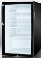 Summit SCR500BLBI7TBADA Commercially Listed ADA Compliant 20" Wide Glass Door All-refrigerator for Built-in Use with Auto Defrost, Factory Installed Lock and Towel Bar Handle, Black Cabinet, 4.1 cu.ft. capacity, RHD Right Hand Door Swing, Adjustable glass shelves, Adjustable thermostat (SCR-500BLBI7TBADA SCR 500BLBI7TBADA SCR500BLBI7TB SCR500BLBI7 SCR500BLBI SCR500BL SCR500B SCR500) 