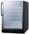Summit SCR600BGLBITBADA Freestanding Or Built In Counter Depth Compact Refrigerator 24" With 5.5 cu.ft. Capacity, 4 Glass Shelves, Right Hinge, With Door Lock, Automatic Defrost, ADA Compliant, Built-In Capable In Stainless Steel; White interior finish, interior offers more visibility with a brighter look; Automatic defrost, reduced user maintenance with automatic defrost; UPC 761101056920 (SUMMITSCR600BGLBITBADA SUMMIT SCR600BGLBITBADA SUMMIT-SCR600BGLBITBADA) 