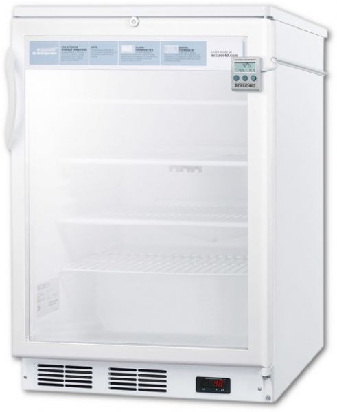 Summit SCR600LBIPLUS2 Glass Door Refrigerator For Built-In Use, Auto Defrost 24