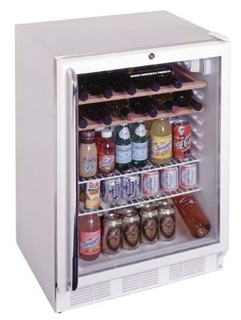 Summit SCR600L-CSS-RC, 5.5 c.f. stainless steel all refrigerator with glass door and combination of wine and beverage shelves, Fully automatic defrost, Adjustable thermostat (SCR600LCSSRC SCR600LCSS)