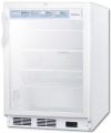 Summit SCR600LPROADA ADA Height Auto Defrost Commercial Allrefrigerator 24" Wide With Lock, Digital Thermostat, Internal Fan, And Access Port For User-Provided Monitoring Equipment; ADA compliant, 32" high meets ADA guidelines; Glass door, provides a full display of stored contents; Fully finished white cabinet, allows the unit to be used freestanding; (SUMMITSCR600LPROADA SUMMIT SCR600LPROADA SUMMIT-SCR600LPROADA) 