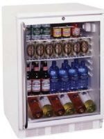 Summit SCR600L-SH Commercial Under Counter Glass Door All-Refrigerator, White, 5.5 Cu.Ft. Capacity, Front Lock, 29" stainless steel handle, Adjustable shelves an interior light and adjustable thermostat, Fully automatic defrost, Interior light (SCR600LSH SCR600L SCR600 SCR-600) 