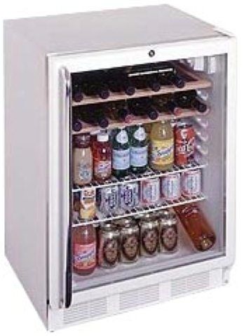 Summit SCR600LSHWO Commercial Under Counter Glass Door All-Refrigerator, White, 5.5 Cu.Ft. Capacity, Front Lock, 29