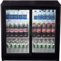 Summit SCR700B Beverage Center with 7.4 cu. ft. Capacity, Internal Fan Circulation, Interior Light, Sliding Glass Doors, Commercial Use, Black Body Color, Glass Door Color, Sliding Door Swing, Automatic Defrost Type (SCR-700B SCR 700B) 