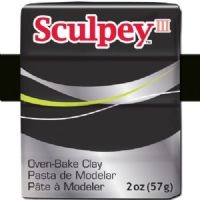 Sculpey S302-042 Polymer Clay, 2oz, Black; Sculpey III is soft and ready to use right from the package; Stays soft until baked, start a project and put it away until you're ready to work again, and it won't dry out; Bakes in the oven in minutes; This very versatile clay can be sculpted, rolled, cut, painted and extruded to make just about anything your creative mind can dream up; UPC 715891110423 (SCULPEYS302042 SCULPEY S302042 S302-042 III POLYMER CLAY BLACK) 