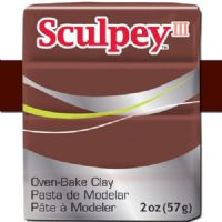 Sculpey S302-053 Polymer Clay, 2oz, Chocolate; Sculpey III is soft and ready to use right from the package; Stays soft until baked, start a project and put it away until you're ready to work again, and it won't dry out; Bakes in the oven in minutes; This very versatile clay can be sculpted, rolled, cut, painted and extruded to make just about anything your creative mind can dream up; UPC 715891110539 (SCULPEYS302053 SCULPEY S302053 S302-053 III POLYMER CLAY CHOCOLATE) 