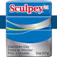 Sculpey S302-063 Polymer Clay, 2oz, Blue; Sculpey III is soft and ready to use right from the package; Stays soft until baked, start a project and put it away until you're ready to work again, and it won't dry out; Bakes in the oven in minutes; This very versatile clay can be sculpted, rolled, cut, painted and extruded to make just about anything your creative mind can dream up; UPC 715891110638 (SCULPEYS302063 SCULPEY S302063 S302-063 III POLYMER CLAY BLUE) 