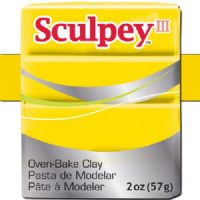 Sculpey S302-072 Polymer Clay, 2oz, Yellow; Sculpey III is soft and ready to use right from the package; Stays soft until baked, start a project and put it away until you're ready to work again, and it won't dry out; Bakes in the oven in minutes; This very versatile clay can be sculpted, rolled, cut, painted and extruded to make just about anything your creative mind can dream up; UPC 715891110720 (SCULPEYS302072 SCULPEY S302072 S302-072 III POLYMER CLAY YELLOW) 