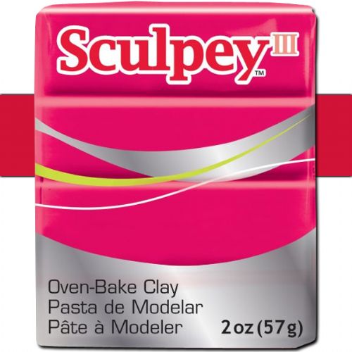 Sculpey S302-083 Polymer Clay, 2oz, Red; Sculpey III is soft and ready to use right from the package; Stays soft until baked, start a project and put it away until you're ready to work again, and it won't dry out; Bakes in the oven in minutes; This very versatile clay can be sculpted, rolled, cut, painted and extruded to make just about anything your creative mind can dream up; UPC 715891110836 (SCULPEYS302083 SCULPEY S302083 S302-083 III POLYMER CLAY RED)