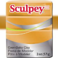 Sculpey S302-1086 Polymer Clay, 2oz, Gold; Sculpey III is soft and ready to use right from the package; Stays soft until baked, start a project and put it away until you're ready to work again, and it won't dry out; Bakes in the oven in minutes; This very versatile clay can be sculpted, rolled, cut, painted and extruded to make just about anything your creative mind can dream up; UPC 715891110867 (SCULPEYS3021086 SCULPEY S3021086 S302-1086 III POLYMER CLAY GOLD) 