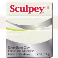 Sculpey S302-1101 Polymer Clay, 2oz, Pearl; Sculpey III is soft and ready to use right from the package; Stays soft until baked, start a project and put it away until you're ready to work again, and it won't dry out; Bakes in the oven in minutes; This very versatile clay can be sculpted, rolled, cut, painted and extruded to make just about anything your creative mind can dream up; UPC 715891111017 (SCULPEYS3021101 SCULPEY S3021101 S302-1101 III POLYMER CLAY PEARL) 
