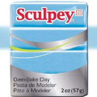 Sculpey S302-1103 Polymer Clay, 2oz, Blue Pearl; Sculpey III is soft and ready to use right from the package; Stays soft until baked, start a project and put it away until you're ready to work again, and it won't dry out; Bakes in the oven in minutes; This very versatile clay can be sculpted, rolled, cut, painted and extruded to make just about anything your creative mind can dream up; UPC 715891111031 (SCULPEYS3021103 SCULPEY S3021103 S302-1103 III POLYMER CLAY BLUE PEARL) 