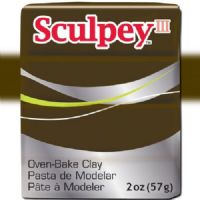 Sculpey S302-1109 Polymer Clay, 2oz, Suede Brown; Sculpey III is soft and ready to use right from the package; Stays soft until baked, start a project and put it away until you're ready to work again, and it won't dry out; Bakes in the oven in minutes; This very versatile clay can be sculpted, rolled, cut, painted and extruded to make just about anything your creative mind can dream up; UPC 715891111093 (SCULPEYS3021109 SCULPEY S3021109 S302-1109 III POLYMER CLAY SUEDE BROWN) 