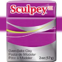 Sculpey S302-1112 Polymer Clay, 2oz, Fuchsia Pearl; Sculpey III is soft and ready to use right from the package; Stays soft until baked, start a project and put it away until you're ready to work again, and it won't dry out; Bakes in the oven in minutes; This very versatile clay can be sculpted, rolled, cut, painted and extruded to make just about anything your creative mind can dream up; UPC 715891111123 (SCULPEYS3021112 SCULPEY S3021112 S302-1112 III POLYMER CLAY FUCHSIA PEARL) 