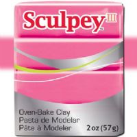 Sculpey S302-1142 Polymer Clay, 2oz, Candy Pink; Sculpey III is soft and ready to use right from the package; Stays soft until baked, start a project and put it away until you're ready to work again, and it won't dry out; Bakes in the oven in minutes; This very versatile clay can be sculpted, rolled, cut, painted and extruded to make just about anything your creative mind can dream up; UPC 715891111420 (SCULPEYS3021142 SCULPEY S3021142 S302-1142 III POLYMER CLAY CANDY PINK) 