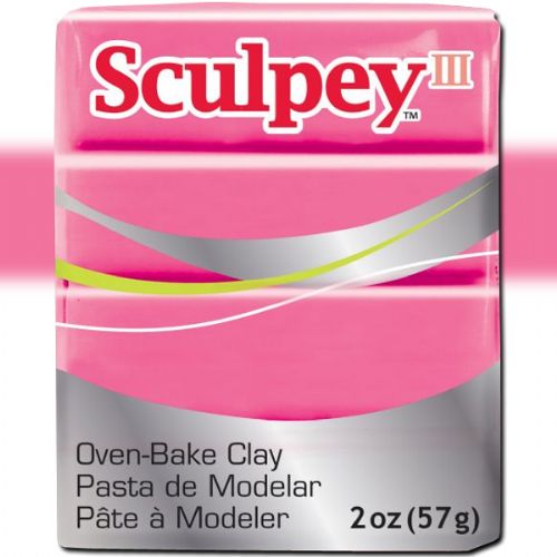 Sculpey S302-1142 Polymer Clay, 2oz, Candy Pink; Sculpey III is soft and ready to use right from the package; Stays soft until baked, start a project and put it away until you're ready to work again, and it won't dry out; Bakes in the oven in minutes; This very versatile clay can be sculpted, rolled, cut, painted and extruded to make just about anything your creative mind can dream up; UPC 715891111420 (SCULPEYS3021142 SCULPEY S3021142 S302-1142 III POLYMER CLAY CANDY PINK)