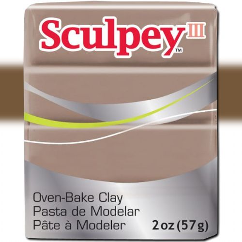 Sculpey S302-1657 Polymer Clay, 2oz, Hazelnut; Sculpey III is soft and ready to use right from the package; Stays soft until baked, start a project and put it away until you're ready to work again, and it won't dry out; Bakes in the oven in minutes; This very versatile clay can be sculpted, rolled, cut, painted and extruded to make just about anything your creative mind can dream up; UPC 715891116579 (SCULPEYS3021657 SCULPEY S3021657 S302-1657 III POLYMER CLAY HAZELNUT)