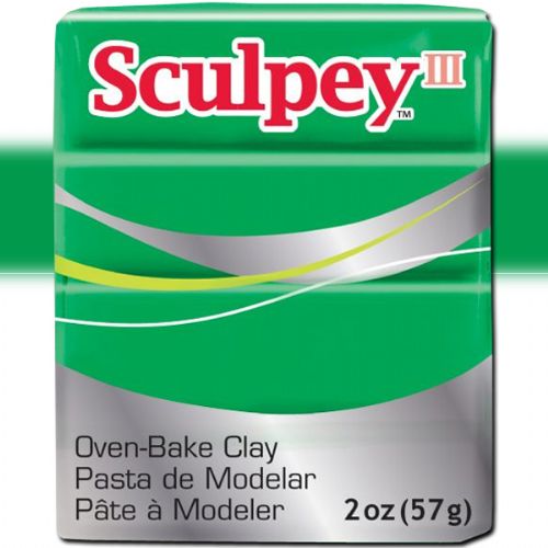 Sculpey S302-323 Polymer Clay, 2oz, Emerald; Sculpey III is soft and ready to use right from the package; Stays soft until baked, start a project and put it away until you're ready to work again, and it won't dry out; Bakes in the oven in minutes; This very versatile clay can be sculpted, rolled, cut, painted and extruded to make just about anything your creative mind can dream up; UPC 715891113233 (SCULPEYS302323 SCULPEY S302323 S302-323 III POLYMER CLAY EMERALD)