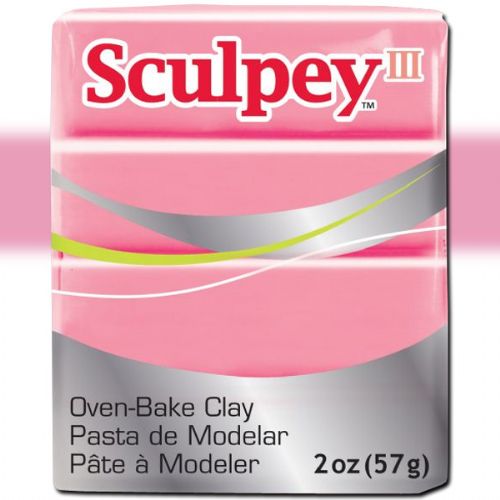 Sculpey S302-503 Polymer Clay, 2oz, Hot Pink; Sculpey III is soft and ready to use right from the package; Stays soft until baked, start a project and put it away until you're ready to work again, and it won't dry out; Bakes in the oven in minutes; This very versatile clay can be sculpted, rolled, cut, painted and extruded to make just about anything your creative mind can dream up; UPC 715891115039 (SCULPEYS302503 SCULPEY S302503 S302-503 III POLYMER CLAY HOT PINK)