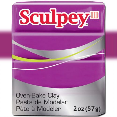 Sculpey S302-515 Polymer Clay, 2oz, Violet; Sculpey III is soft and ready to use right from the package; Stays soft until baked, start a project and put it away until you're ready to work again, and it won't dry out; Bakes in the oven in minutes; This very versatile clay can be sculpted, rolled, cut, painted and extruded to make just about anything your creative mind can dream up; UPC 715891115152 (SCULPEYS302515 SCULPEY S302515 S302-515 III POLYMER CLAY VIOLET)