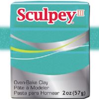 Sculpey S302-538 Polymer Clay, 2oz, Teal Pearl; Sculpey III is soft and ready to use right from the package; Stays soft until baked, start a project and put it away until you're ready to work again, and it won't dry out; Bakes in the oven in minutes; This very versatile clay can be sculpted, rolled, cut, painted and extruded to make just about anything your creative mind can dream up; UPC 715891115381 (SCULPEYS302538 SCULPEY S302538 S302-538 III POLYMER CLAY TEAL PEARL) 