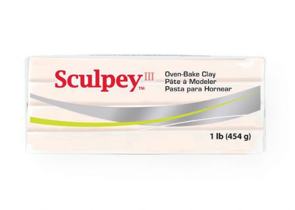 Sculpey S31093 III Beige Clay; Soft and ready to use right from the package; Plus, the product stays soft until baked; Work on projects for days without worrying about dry-out; Bakes in the oven in minutes; This very versatile clay can be sculpted, rolled, cut, painted and extruded through the Sculpey clay extruder to make just about anything; Great fun for everyone! 2 oz; bars; Shipping Weight 1.03 lb; UPC 715891093160 (SCULPEYS31093 SCULPEY-S31093 III-S31093  SCULPTING MODELING)