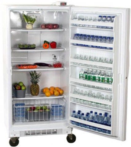 Summit SCUR18 All-Refrigerator with Door Storage, Interior Light, Casters, Lock, Digital Thermostat and For Commercial Use, 16.7 Cu. Ft. Refrigerator Capacity, White Body Color, White Door Color, Frost-Free Defrost Type, Right Hinged Door Swing, Precision Digital Thermostat, Pull out basket, Casters (SCUR 18 SCUR-18)