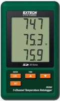 Extech SD200-NIST Temperature Datalogger, 3-Channel, Records Data on an SD Card in Excel Format wirth NIST Certificate; Triple LCD simultaneously displays 3 Type-K Temperature channels; Datalogger stores readings on an SD card in Excel format for easy transfer to a PC; Selectable data sampling rate: 5, 10, 30, 60, 120, 300, 600 seconds or Auto; UPC: 793950432112 (EXTECHSD200NIST EXTECH SD200-NIST TEMPERATURE DATALOGGER CERTIFICATE) 