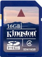 Kingston SD4/16GB Flash memory card, 16 GB Storage Capacity, 4 MB/s read Speed Rating, 4 SD Speed Class Class, SDHC Memory Card Form Factor, 3.3 V Supply Voltage, Write protection switch Features, 1 x SDHC Memory Card Compatible Slots (SD416GB SD4-16GB SD4 16GB) 