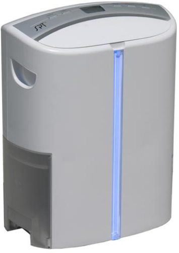 Sunpentown SD-46T Dehumidifier - 46 pint, UV light to kill germs and bacteria, Choice of continuous de-humidifying, 50%-80%,  Full bucket indicator with auto shut-off, Sleek vertical blue light turns red when tank is full, Removable bucket (SD-46T SD46T)
