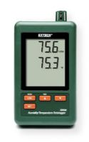 Extech SD500-NIST Humidity/Temperature Datalogger, Records data on an SD card in Excel format with Certificate; Dual LCD simultaneously displays Relative Humidity and Temperature readings; Datalogger stores readings on an SD card in Excel format for easy transfer to a PC; Selectable data sampling rate: 5, 10, 30, 60, 120, 300, 600 seconds or Auto; UPC 793950435007 (EXTECHSD500NIST EXTECH SD500 TEMPERATURE DATALOGGER CERTIFICATE) 