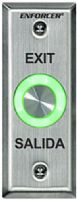 Seco-Larm SD-6176-SS1Q ENFORCER Piezoelectric Illuminated Request-to-Exit Wall Plate; Slimline, Programmable Red/Green Round Button with "EXIT" & "SALIDA"; Piezoelectric pushbuttons for indoor or outdoor use (IP65); No moving parts for heavy duty use; LED ring around button changes from green to red or red to green when the button is pressed (SD6176SS1Q SD6176-SS1Q SD-6176SS1Q)  