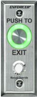 Seco-Larm SD-6176-SSVQ ENFORCER Piezoelectric Illuminated Request-to-Exit Wall Plate; Slimline, Programmable Red/Green Round Button with Manual Override; "PUSH TO EXIT" and "Manual Override" printed on plate; Piezoelectric pushbuttons for indoor or outdoor use (IP65); No moving parts for heavy duty use (SD6176SSVQ SD6176-SSVQ SD-6176SSVQ)  