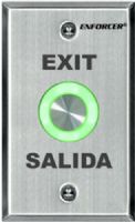 Seco-Larm SD-6276-SS1Q ENFORCER Piezoelectric Illuminated Request-to-Exit Wall Plate; Single-Gang, Programmable Red/Green Round Button with "EXIT" & "SALIDA"; Piezoelectric pushbuttons for indoor or outdoor use (IP65); No moving parts for heavy duty use; LED ring around button changes from green to red or red to green when the button is pressed (SD6276SS1Q SD6276-SS1Q SD-6276SS1Q)  